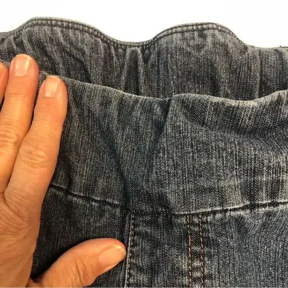 Soft Surrounding Women’s Pant Pull On Wide Waist Frayed Hem Patch Pockets - Picture 4 of 7